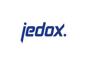Jedox-Logo mit blauer Schrift auf weißem Hintergrund, repräsentiert Business Intelligence und Performance Management Lösungen.