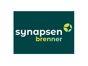 Logo der Synapsenbrenner auf dunkelgrünem Hintergrund mit gelb-grünem Icon daneben.