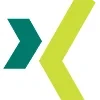 Logo der Plattform XING mit stilisiertem grünen und gelben X auf weißem Hintergrund.
